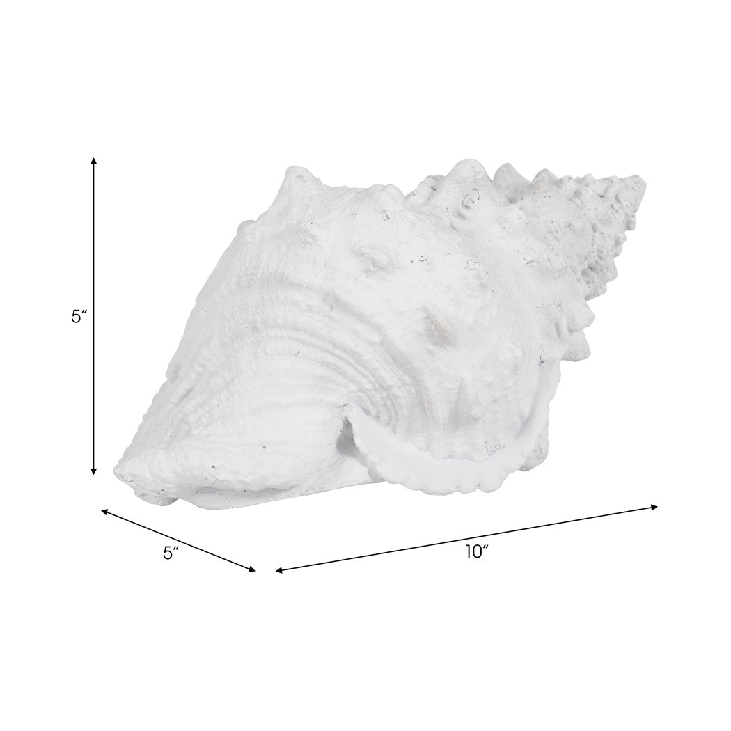 White Resin Coastal Solid Conch Shell