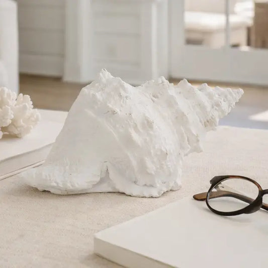 White Resin Coastal Solid Conch Shell