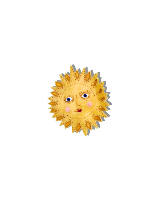 Hand-Painted Celestial Sun Claw Hair Clip