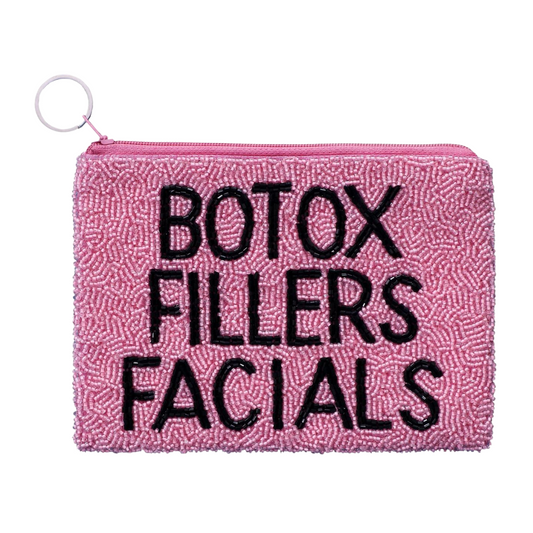 BFF Botox Fillers Facials Beaded Coin Purse
