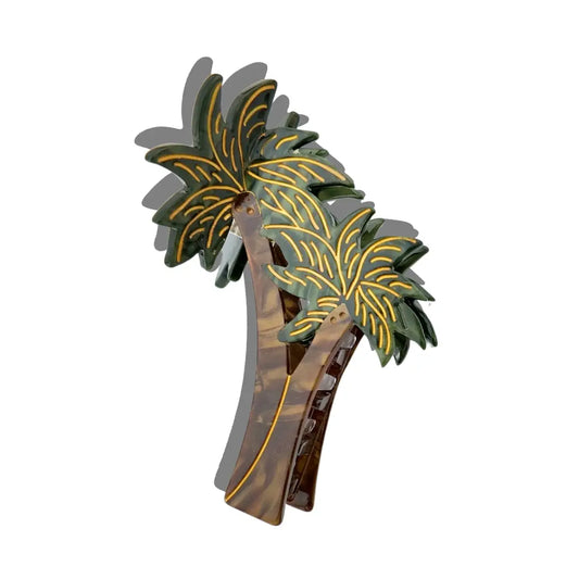 Hand-Painted Palm Trees Claw Hair Clip