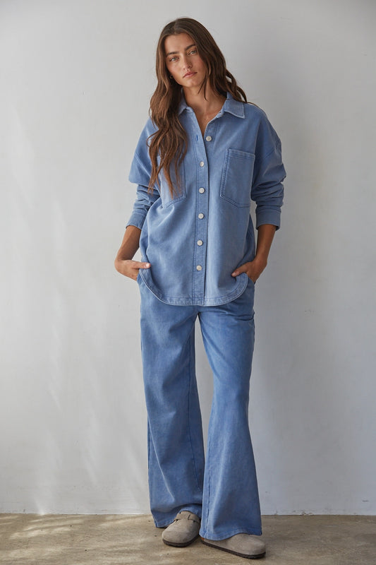 Light Denim Button Down Jacket