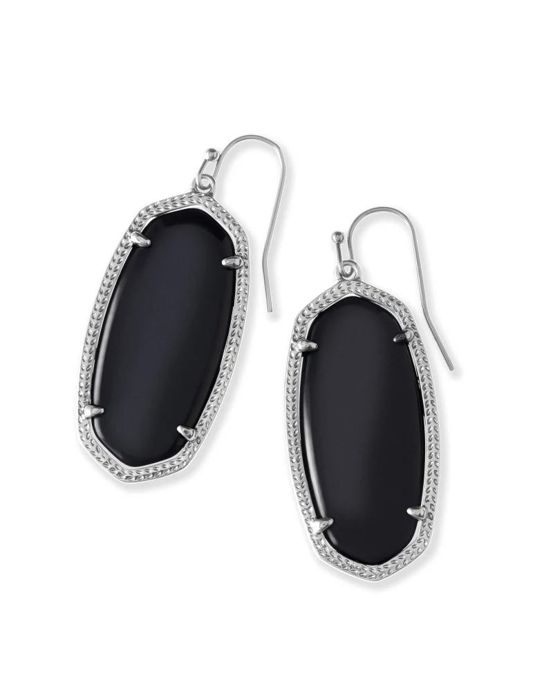 Kendra Scott Elle Drop Earring Rhodium Black