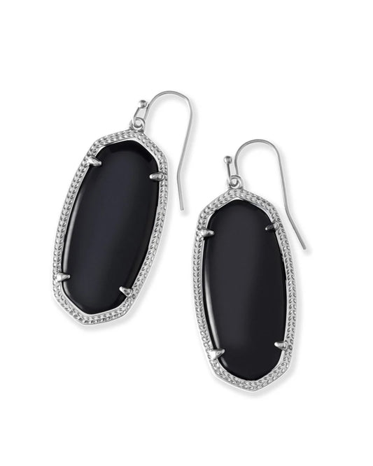 Kendra Scott Elle Drop Earring Rhodium Black