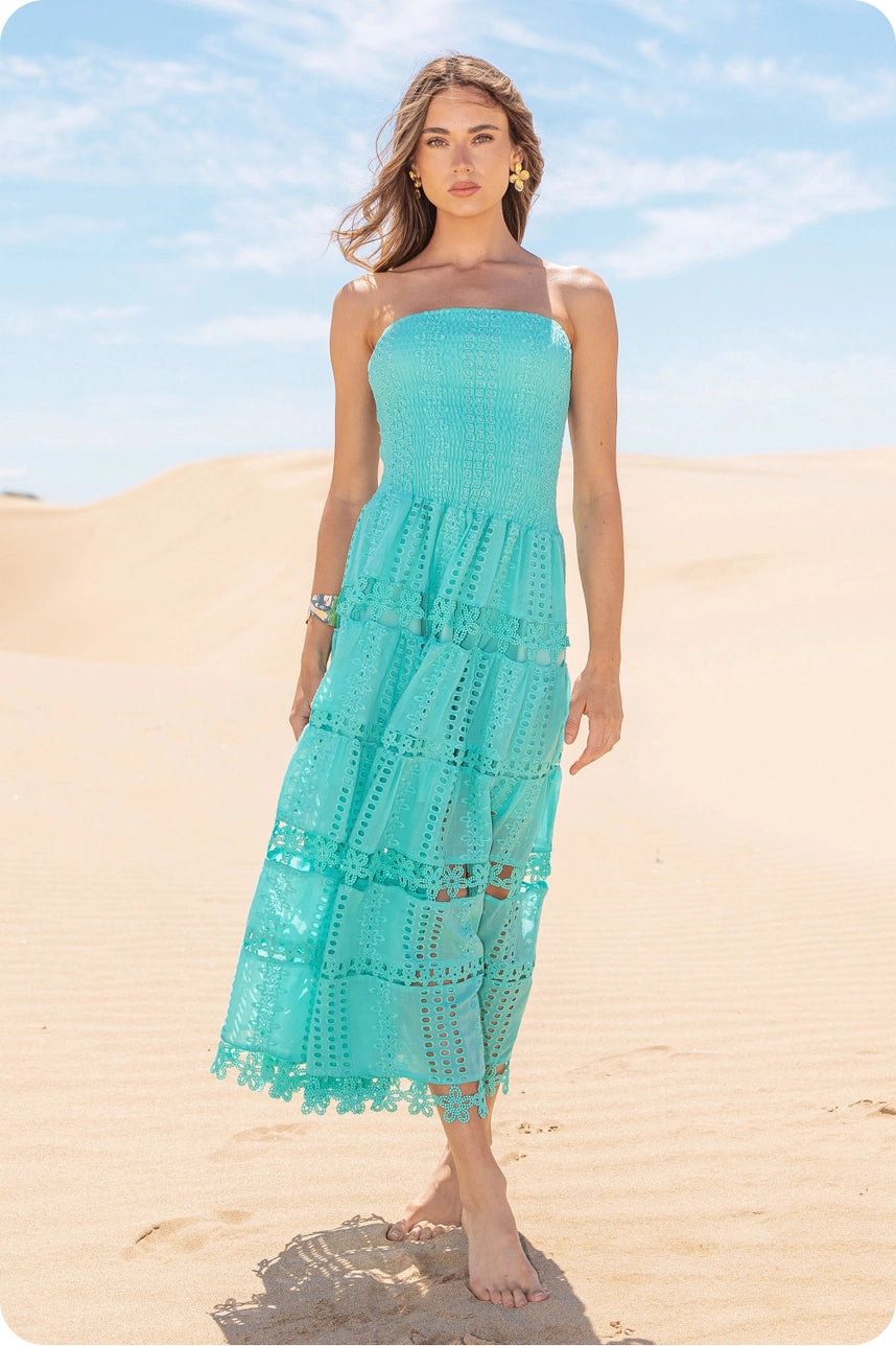 Eyelet Lace Tube Dress