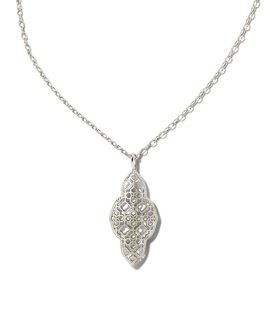 Kendra Scott Abbie Long Pendant Necklace in Silver