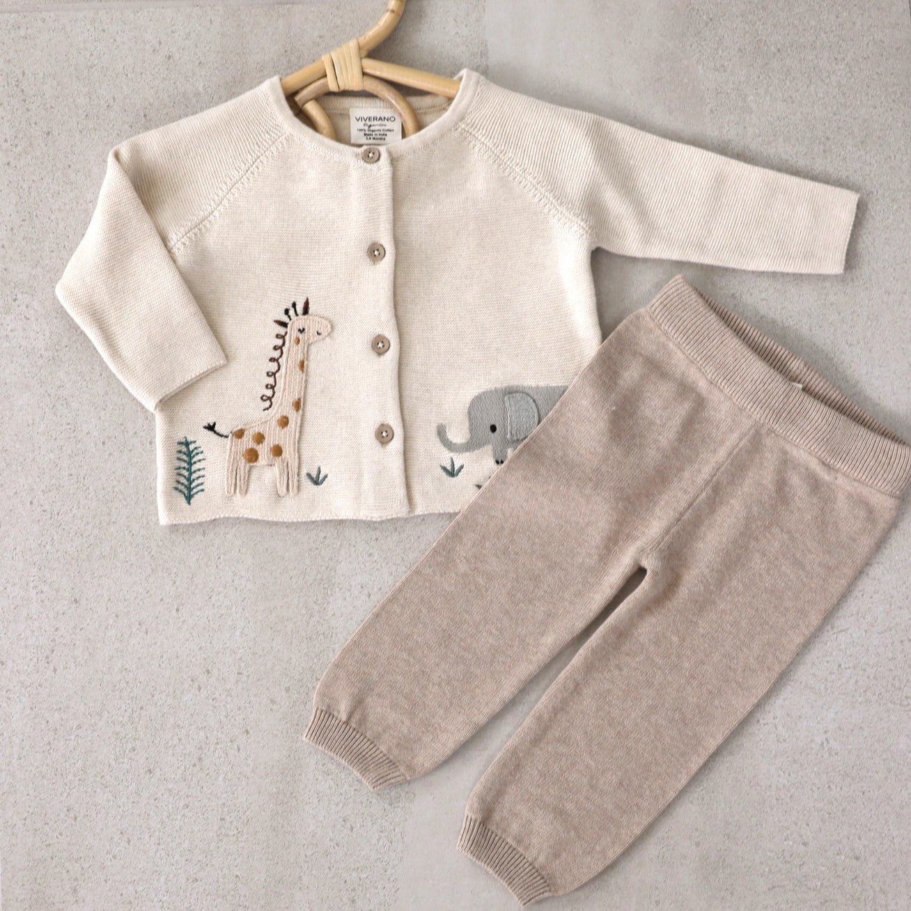 Animal Safari Embroidered Baby Cardigan