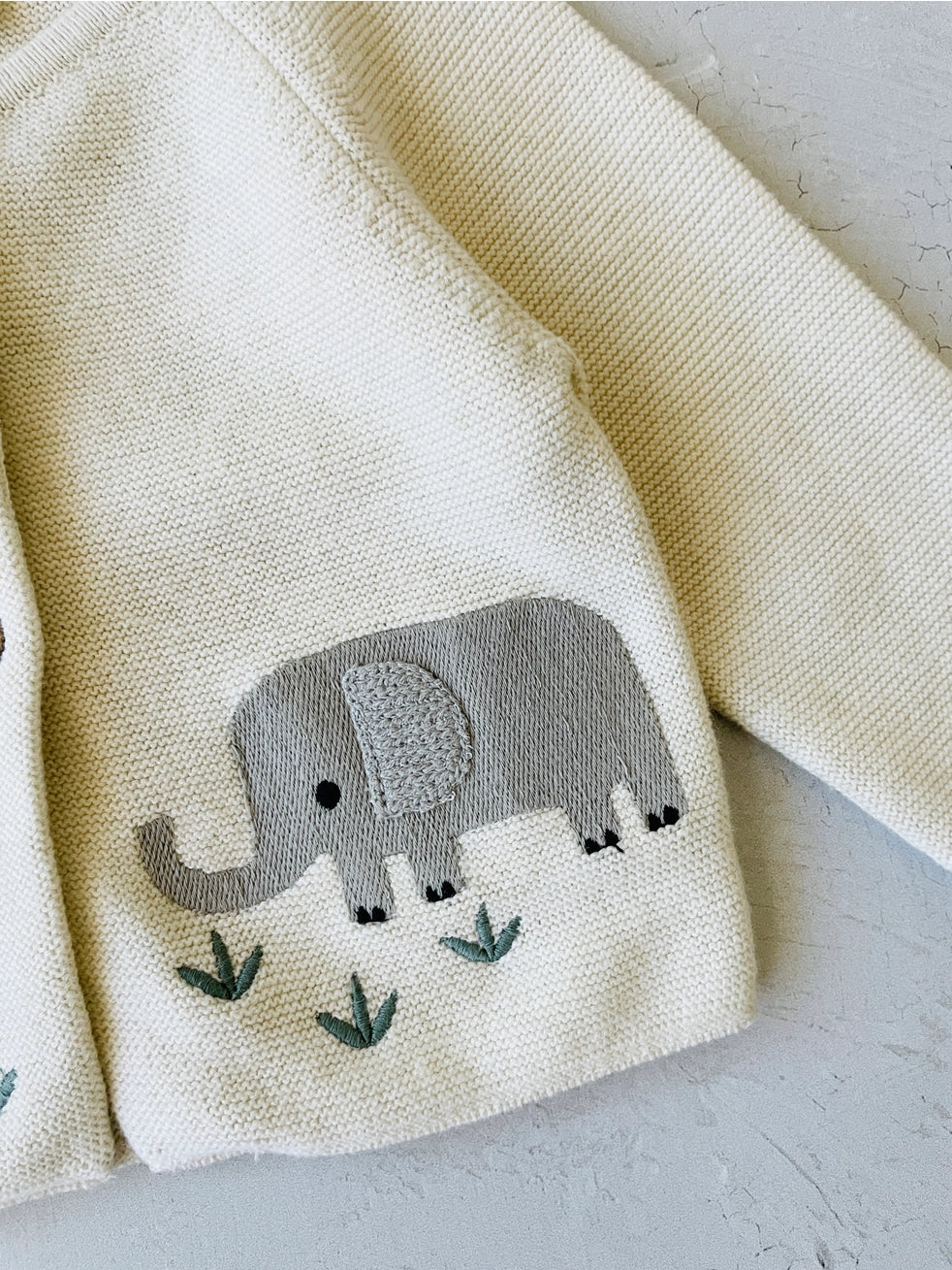 Animal Safari Embroidered Baby Cardigan