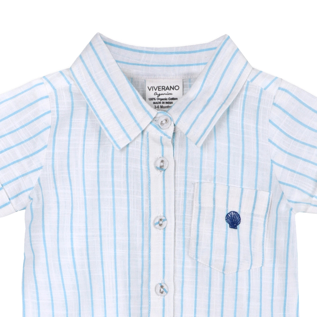 Aqua Embroidered Baby Romper
