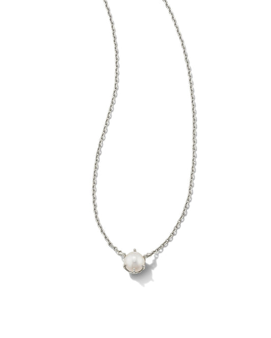 Kendra Scott Ashton Pearl Pendant Necklace Silver White Pearl