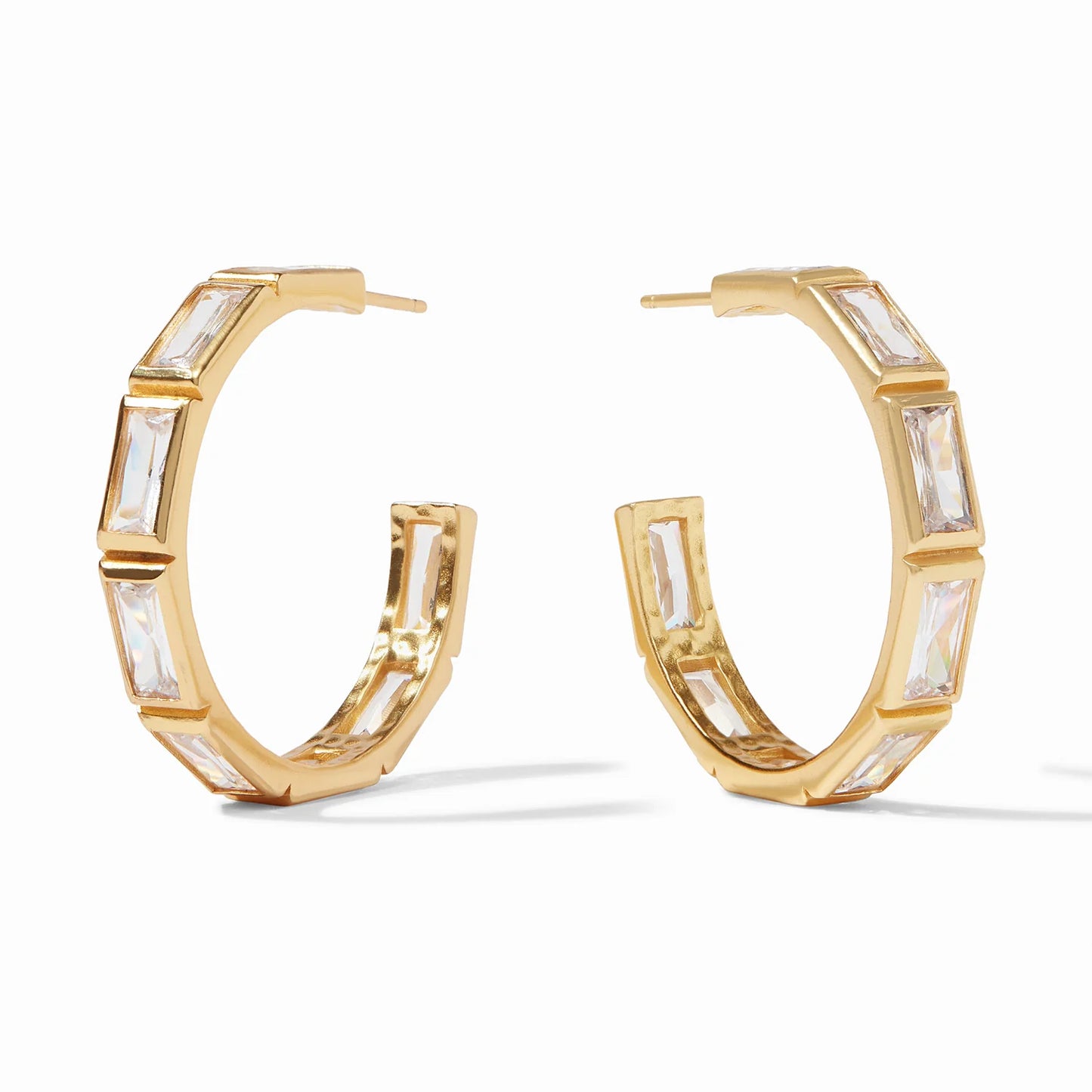 Julie Vos Baguette Hoop Gold Medium