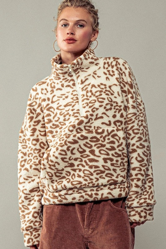 Bare Animal Printed Quarter Zip Pull Over