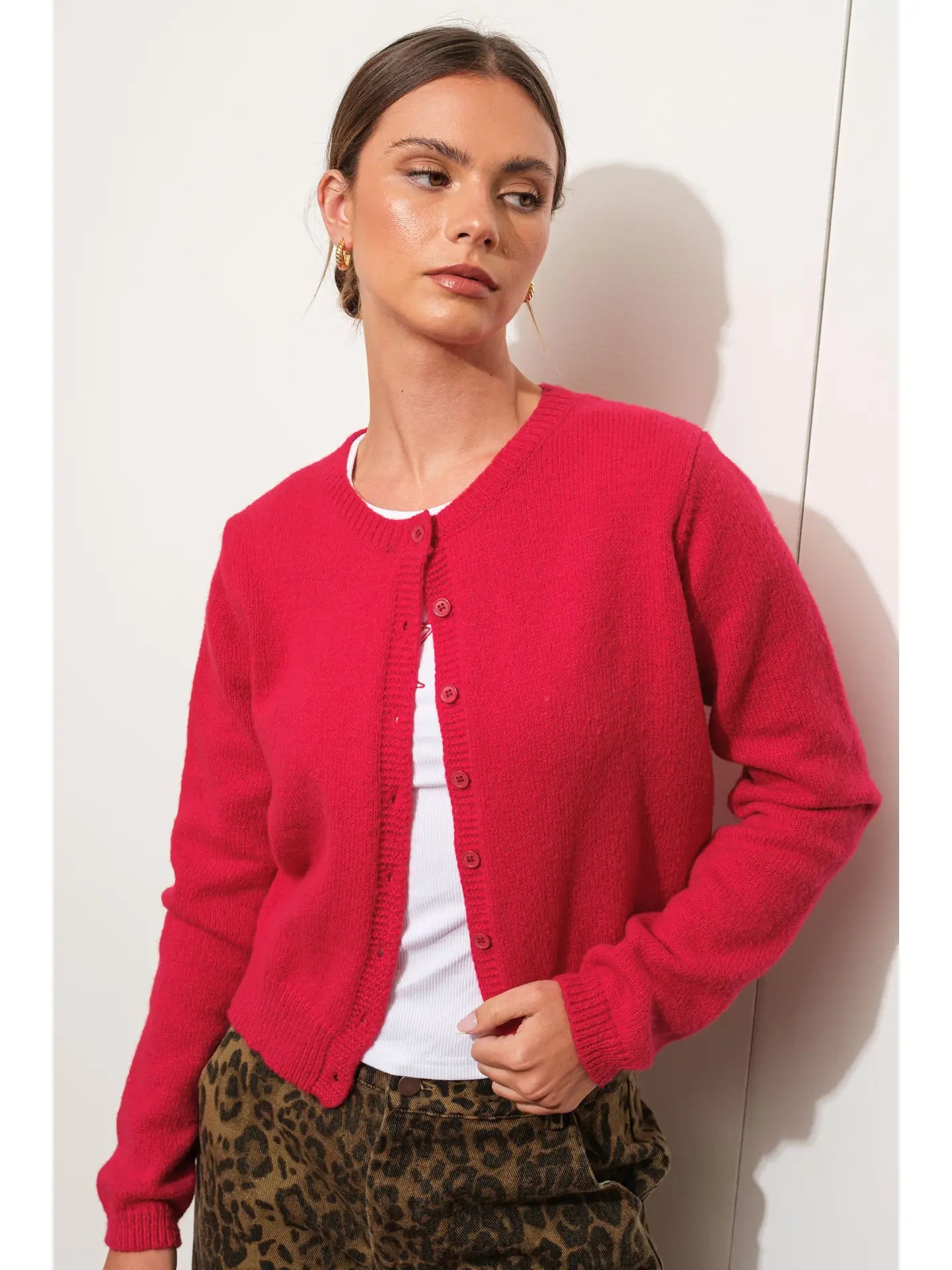 Basic Red Cardigan