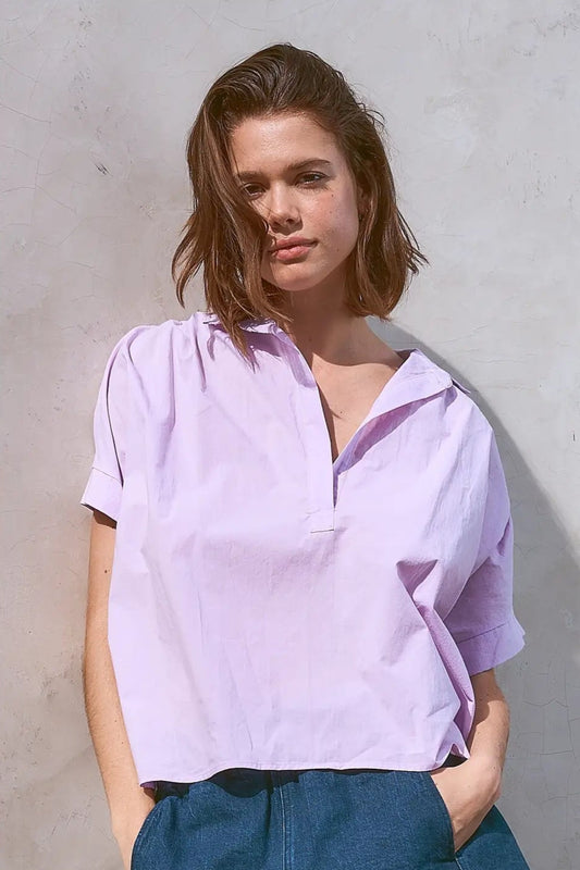 Boxy Lilac Drop Shoulder Shirt