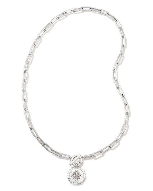 Kendra Scott Brielle Medallion Chain Necklace Silver