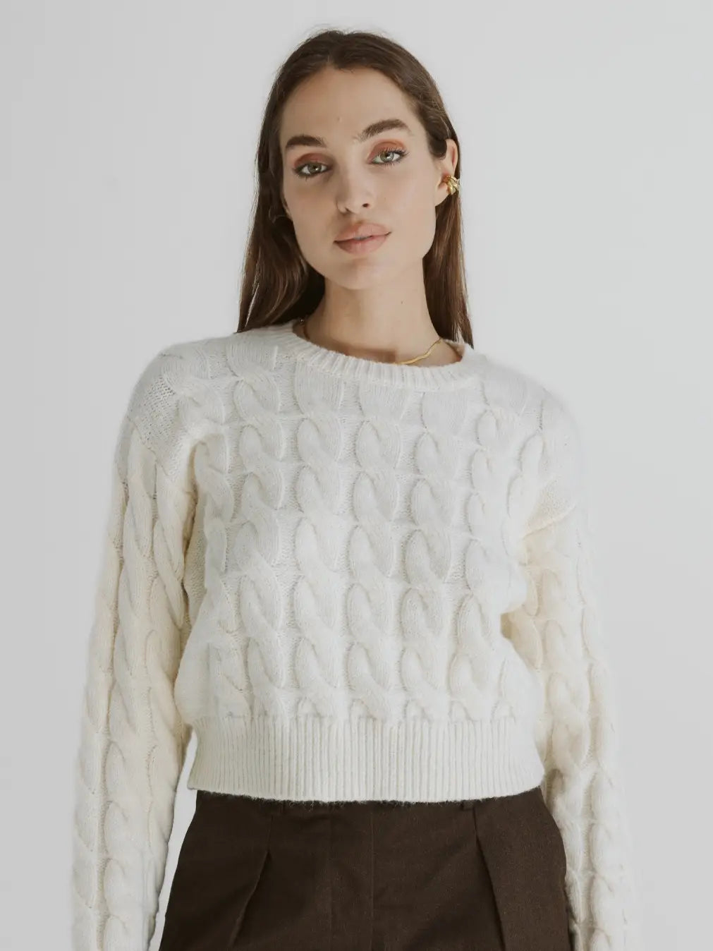 Cable Knit Mid Weight Sweater