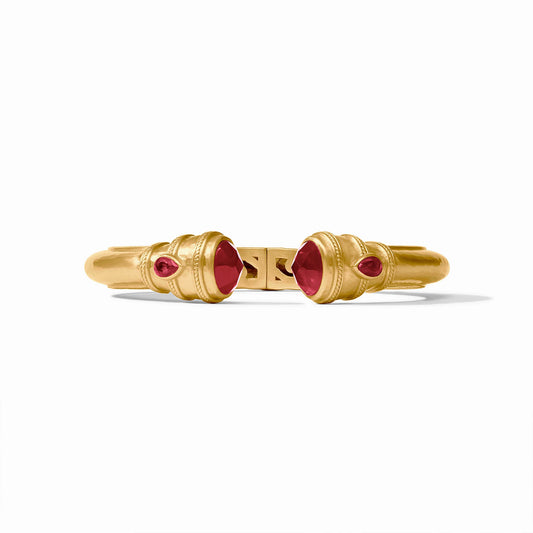 Julie Vos Cannes Demi Cuff Iridescent Ruby Red