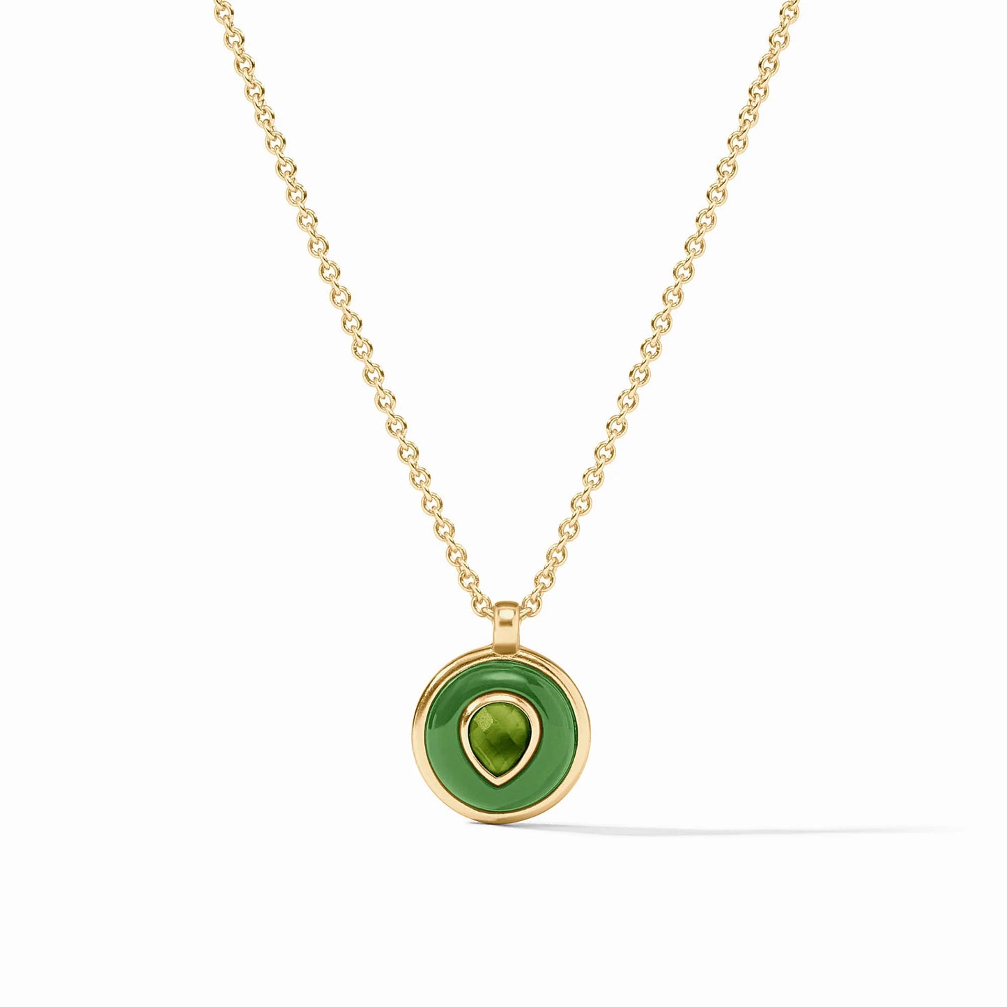 Julie Vos Carnaby Delicate Necklace Gold & Acrylic Palmetto Green