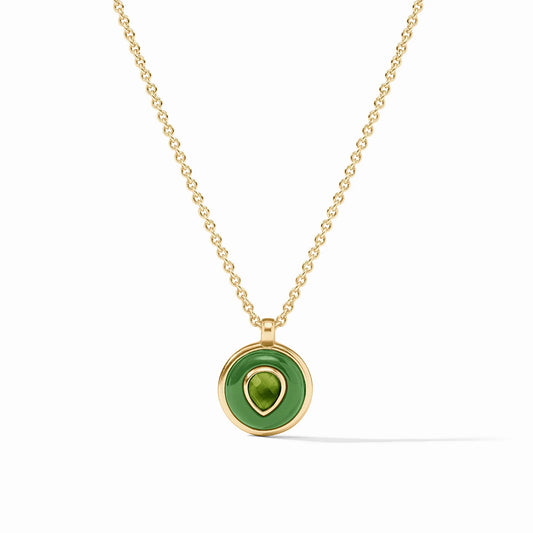 Julie Vos Carnaby Delicate Necklace Gold & Acrylic Palmetto Green