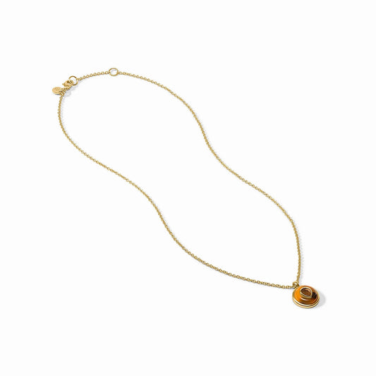 Julie Vos Carnaby Delicate Necklace Gold & Acrylic Tortoiseshell