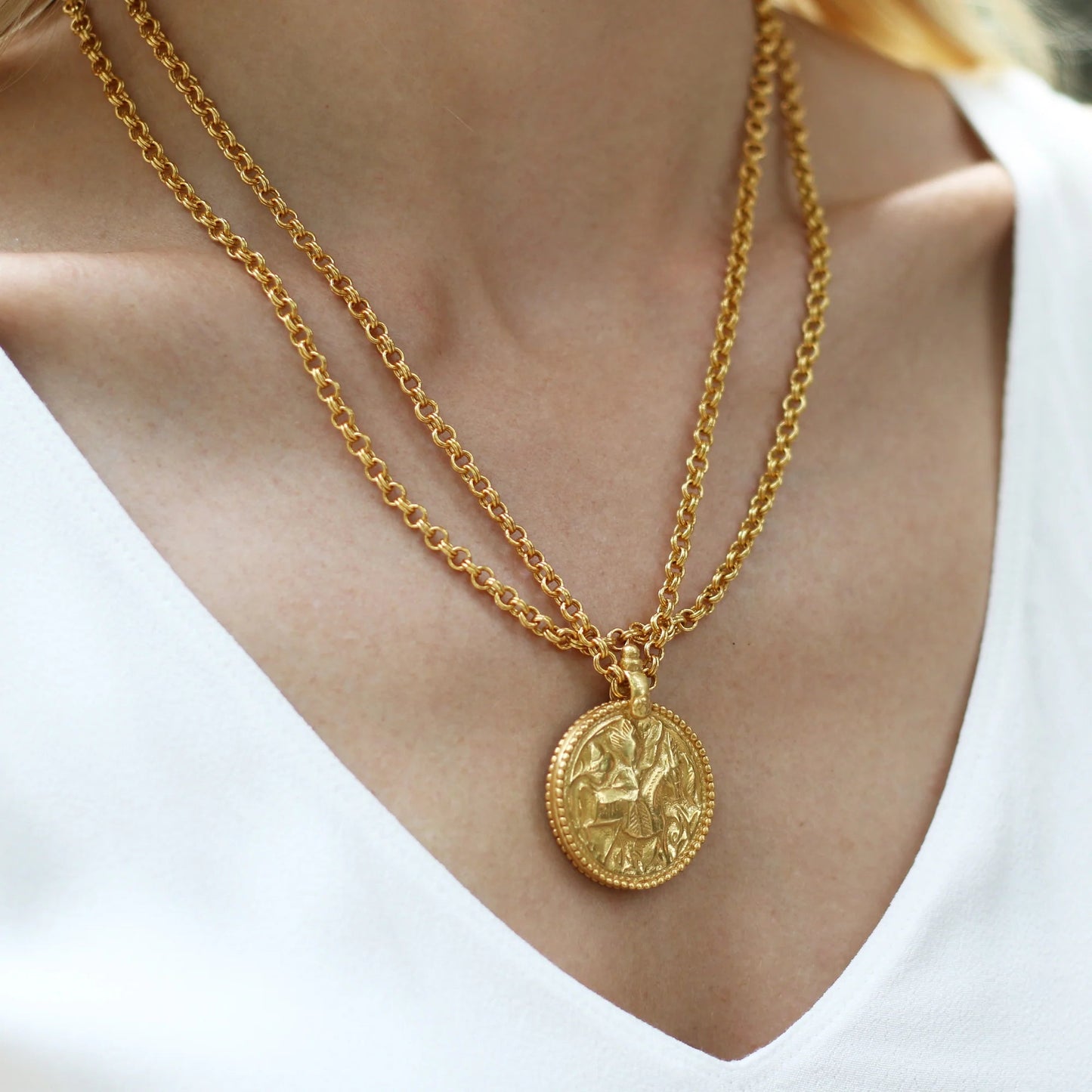 Julie Vos Coin Pendant Necklace
