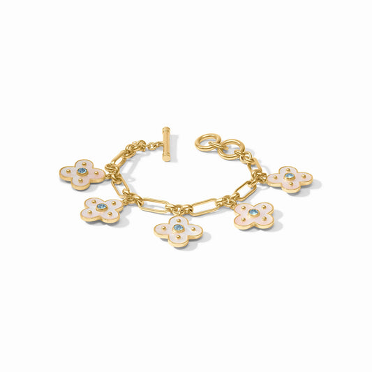 Julie Vos Colette Charm Bracelet In Chalcedony Blue