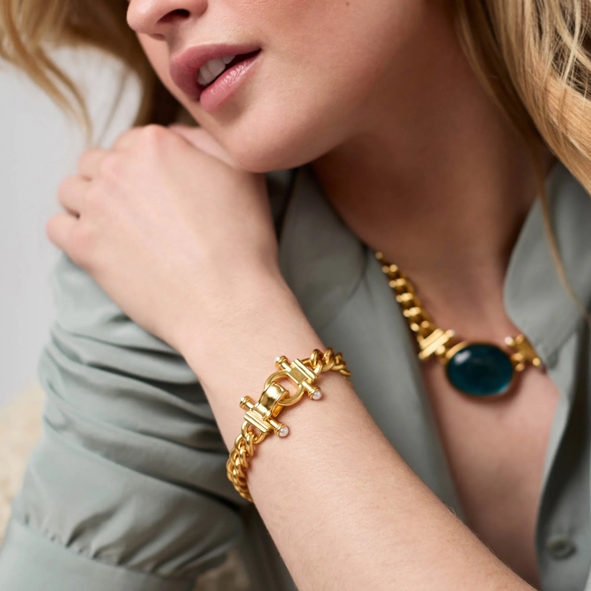 Julie Vos Dolce Demi Link Bracelet Gold Pearl – Lilla Cavallo