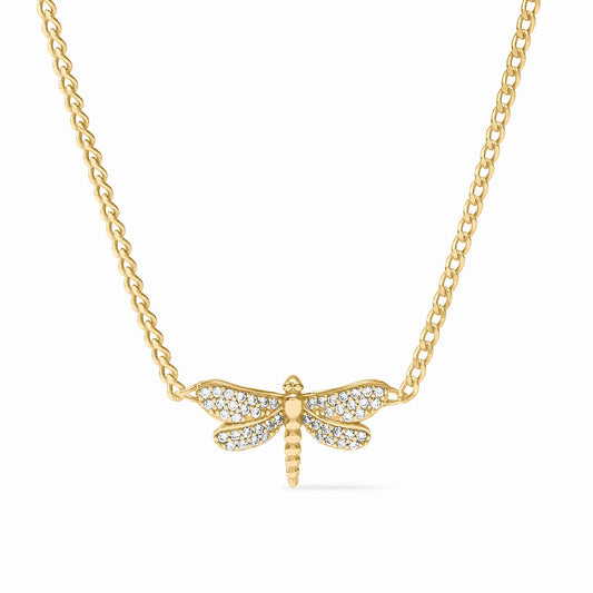 Julie Vos Dragonfly Pave Delicate Necklace