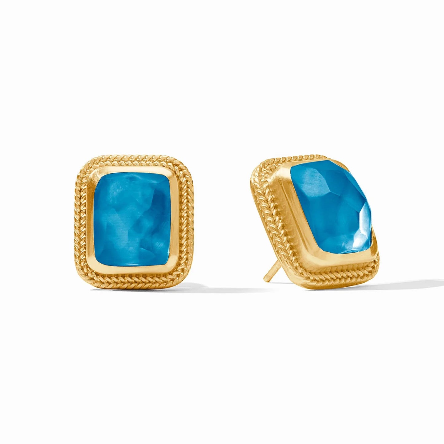 Julie Vos Cheval Stone Stud Iridescent London Blue