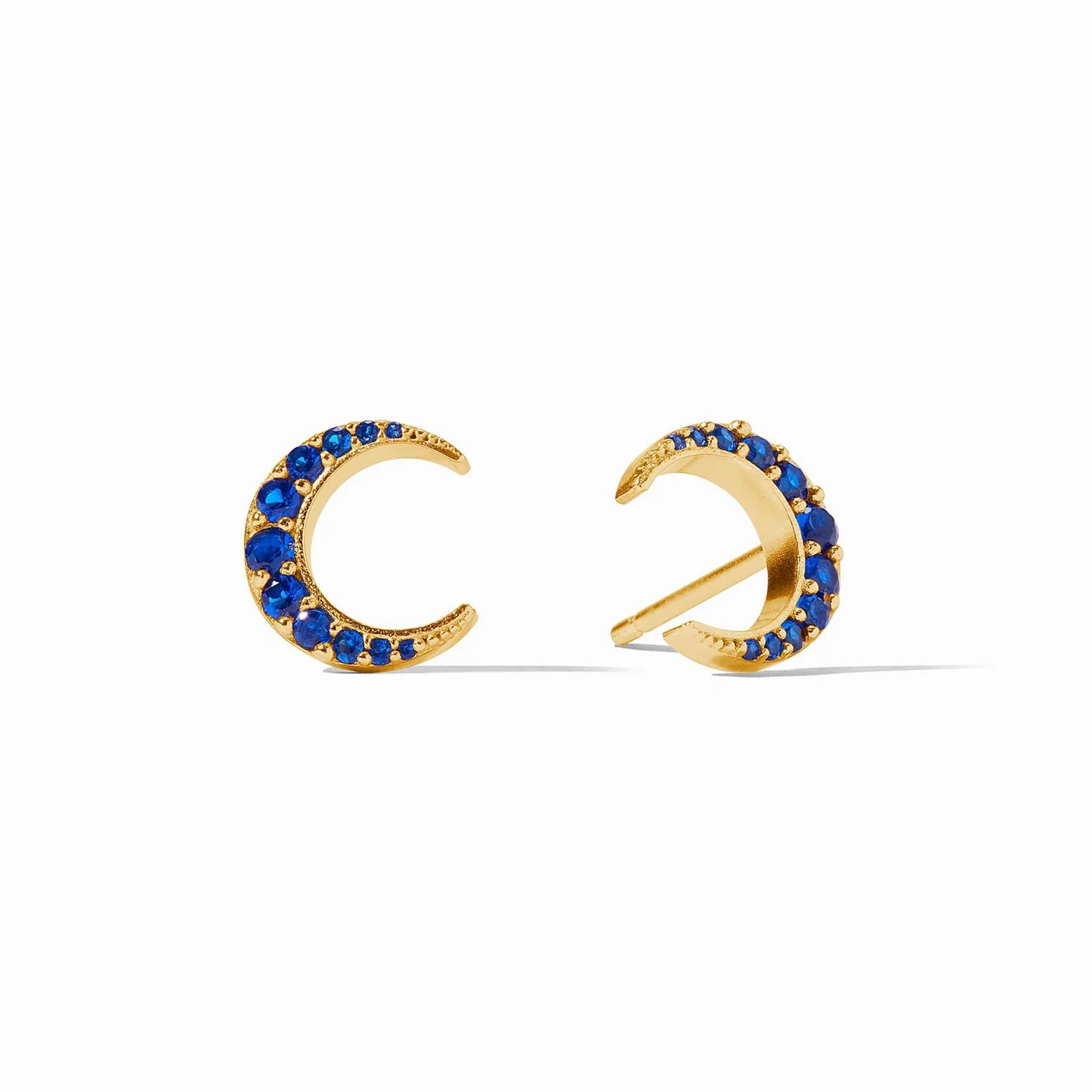 Julie Vos Luna Stud Earrings in Sapphire Blue CZ