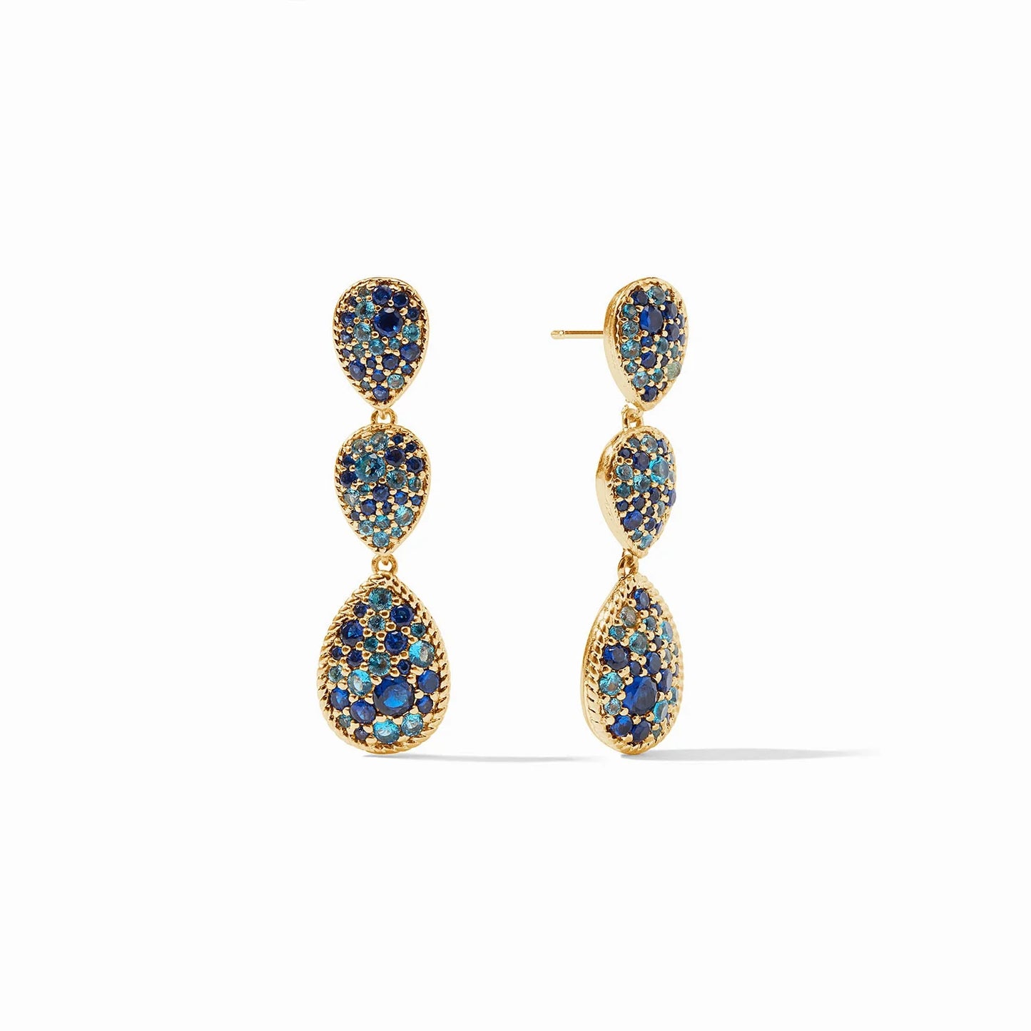 Julie Vos Luna Teardrop Tier Earring in Ombre Blue