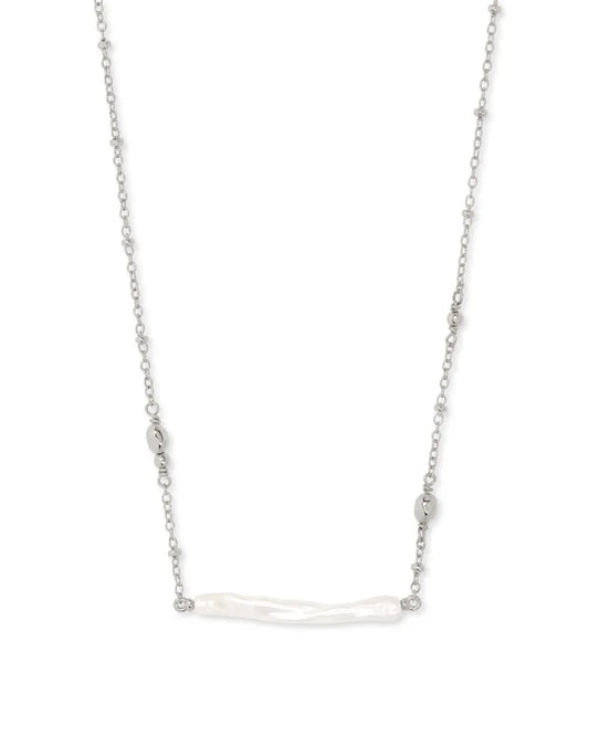 Kendra Scott Eileen Silver Pendant Necklace in White Pearl