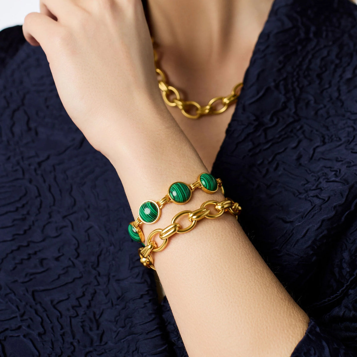 Julie Vos Essex Stone Bracelet Malachite Green