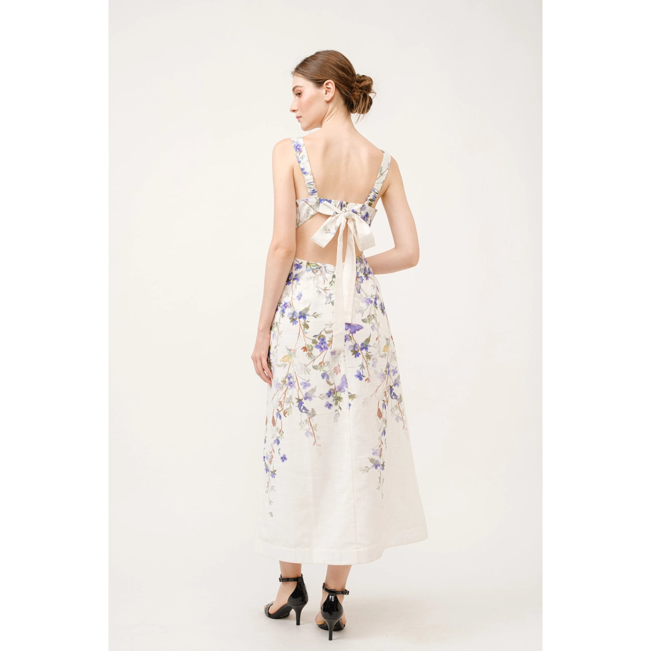 Floral Butterfly Spring Midi Dress