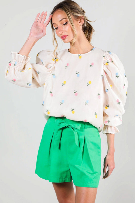 Spring Floral Blouse Top