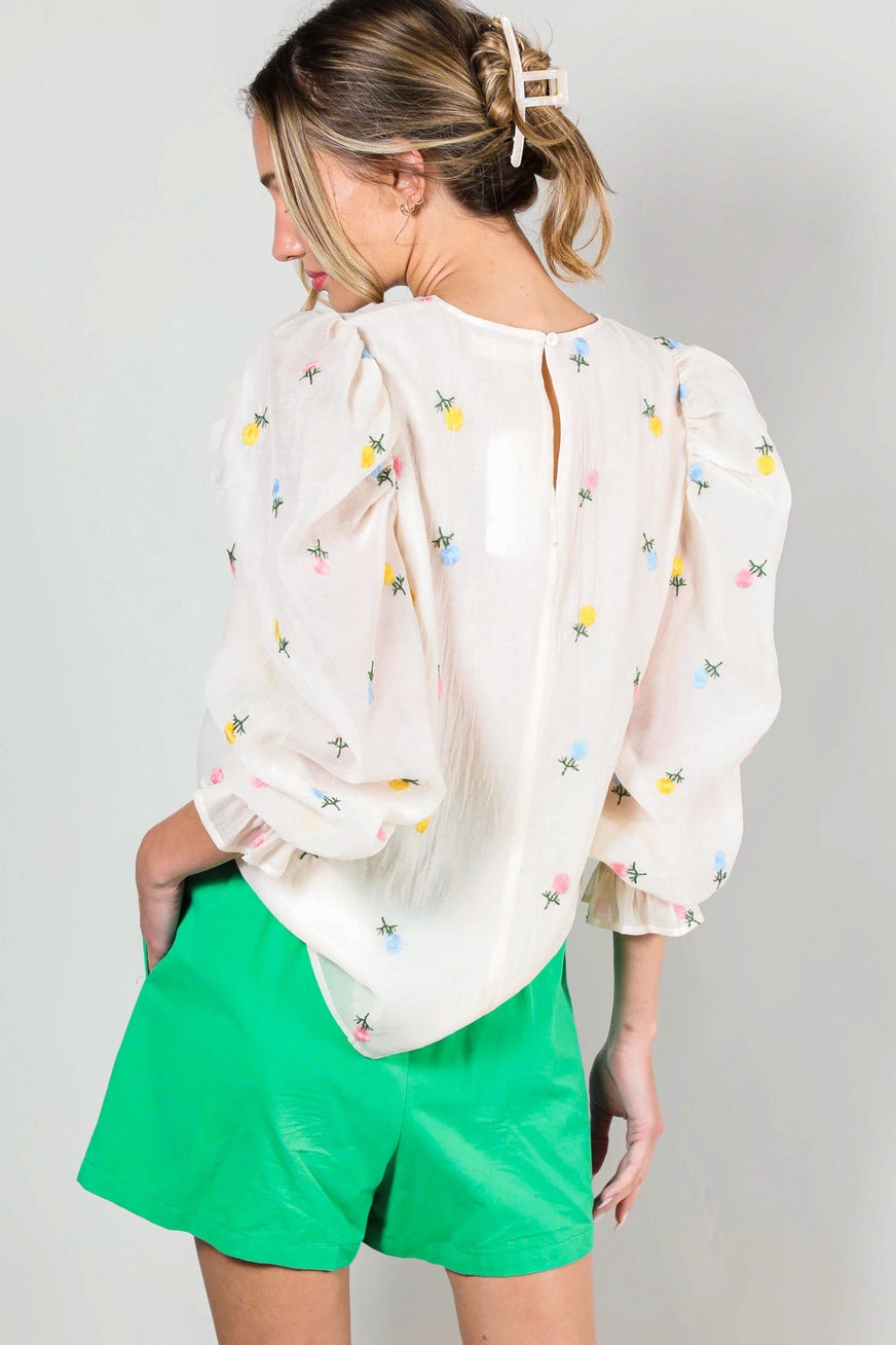 Spring Floral Blouse Top