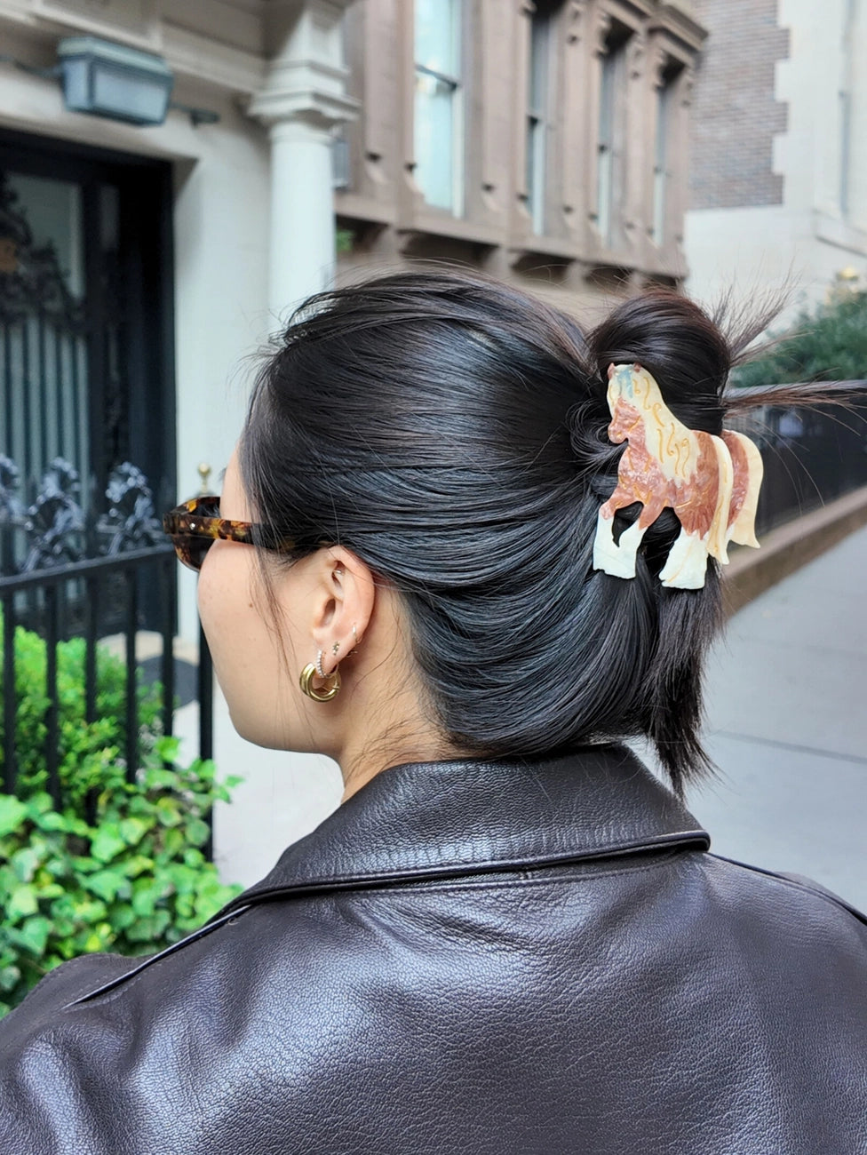 Hand-Painted Horse Claw Hair Clip