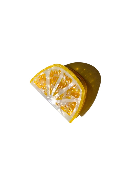 Hand-Painted Citrus Slice Fruit Claw Hair Clip