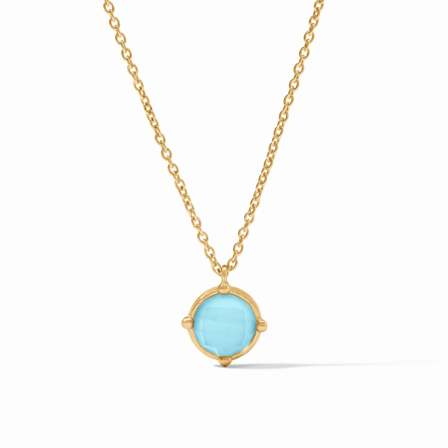 Julie Vos Honeybee Solitaire Necklace in Iridescent Capri Blue