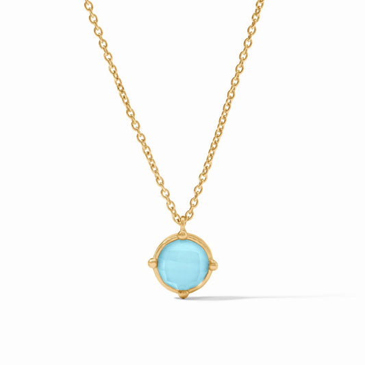 Julie Vos Honeybee Solitaire Necklace in Iridescent Capri Blue