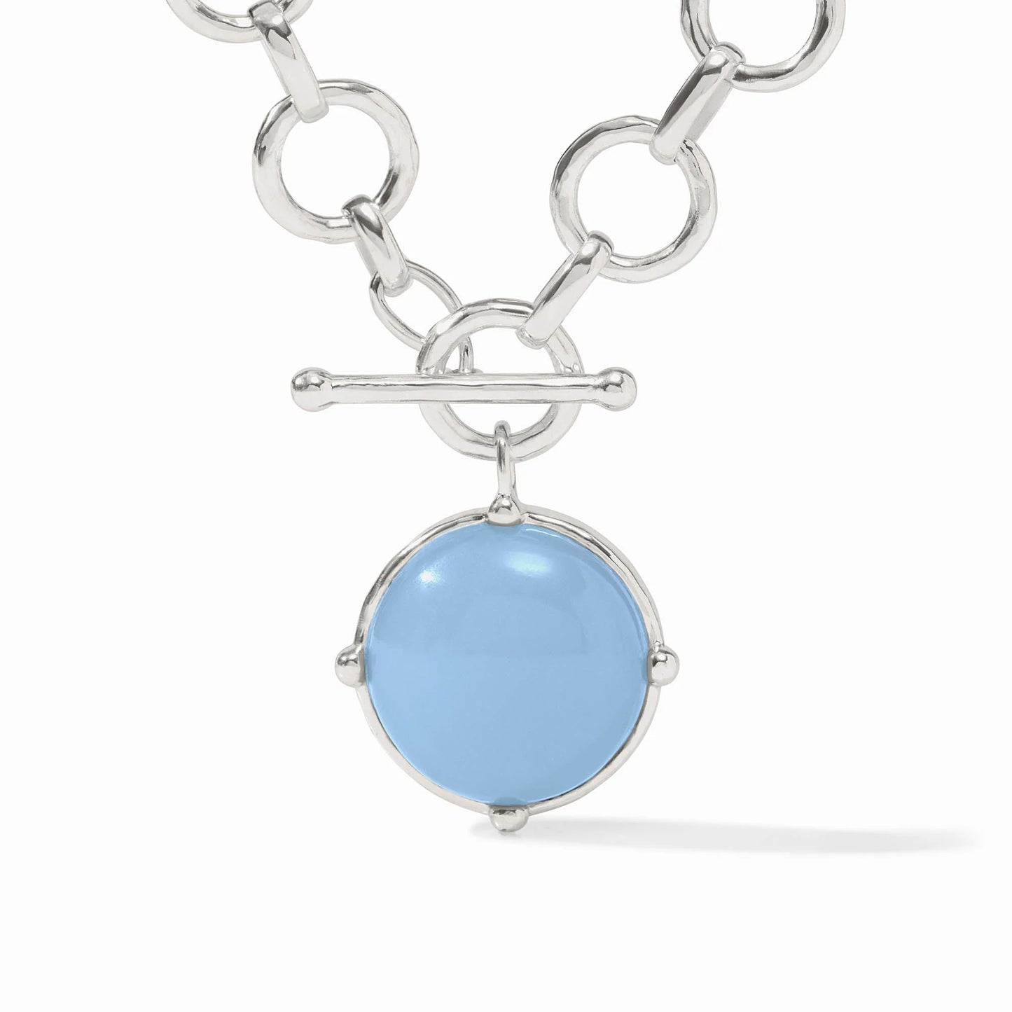 Julie Vos Honeybee Silver Statement Necklace In Chalcedony Blue