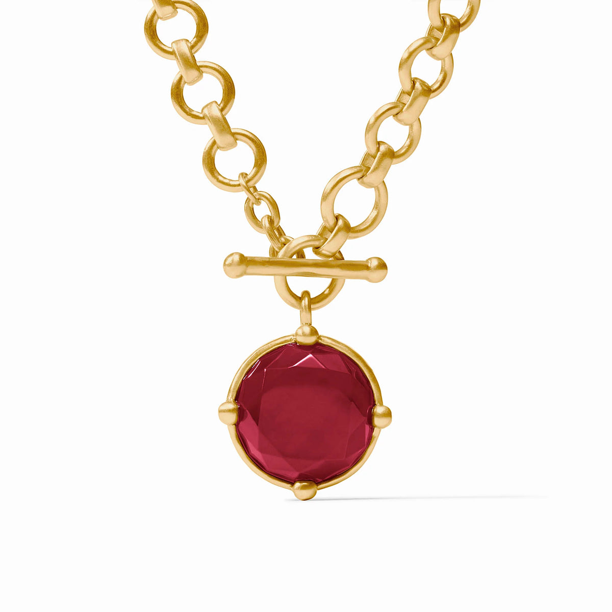Julie Vos Demi Honeybee Necklace Iridescent Ruby Red