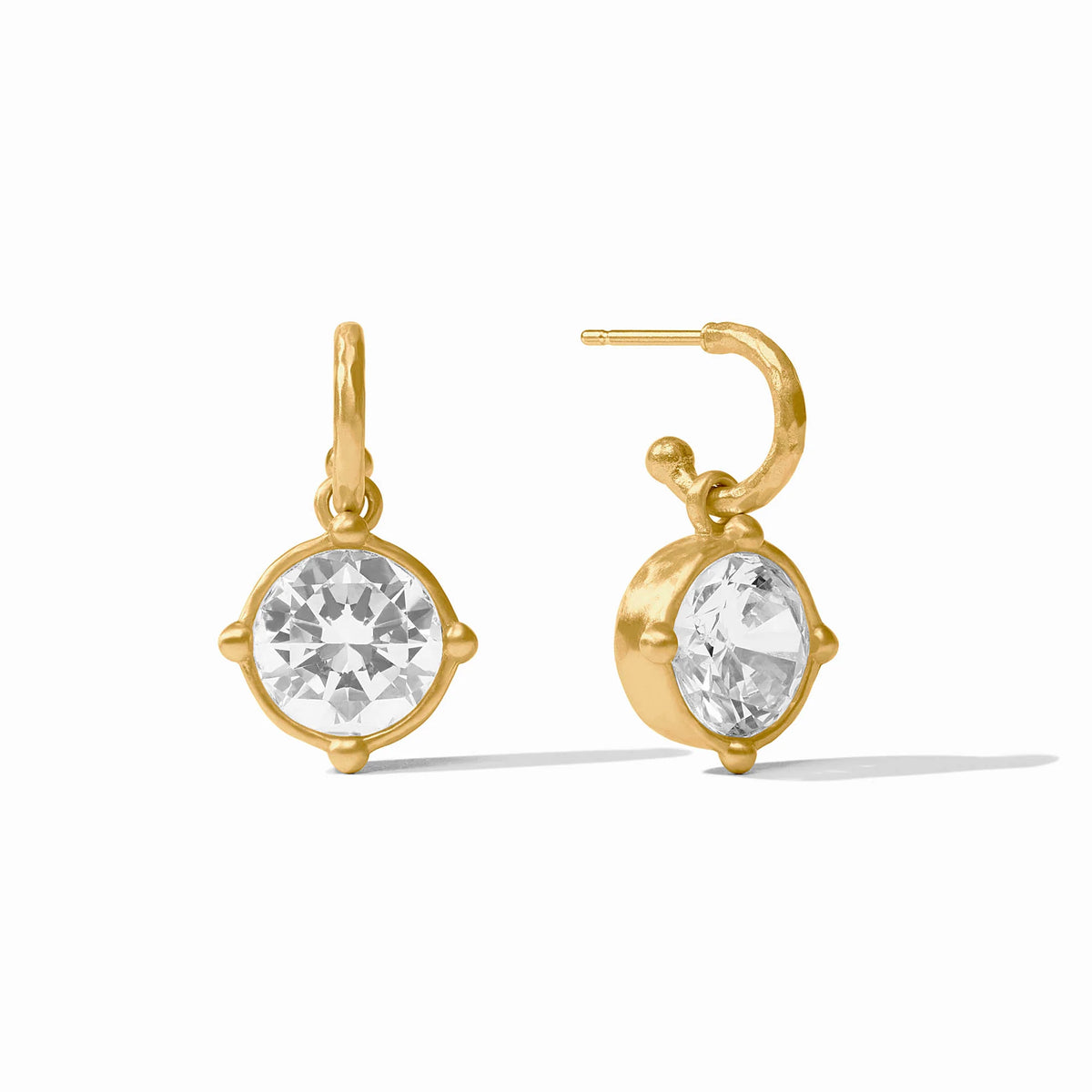 Julie Vos Honeybee Hoop & Charm Earring Cubic Zirconia