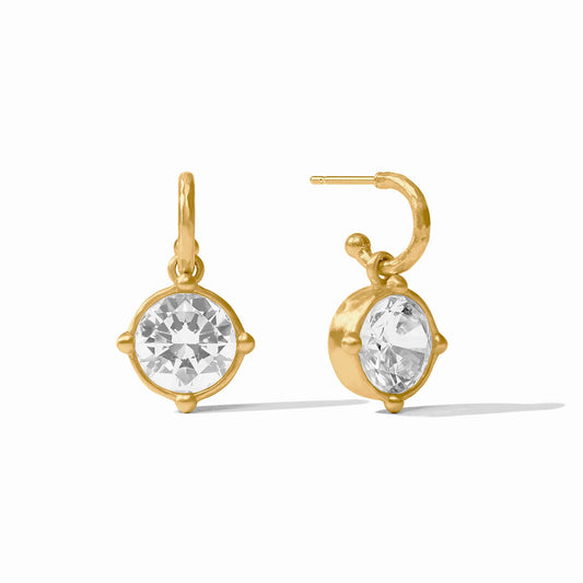 Julie Vos Honeybee Hoop & Charm Earring Cubic Zirconia