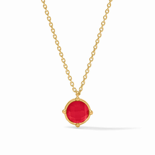 Julie Vos Honeybee Solitaire Necklace in Iridescent Strawberry
