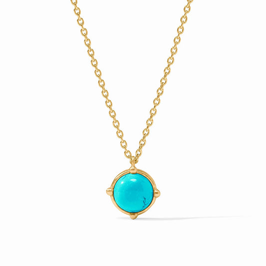 Julie Vos Honeybee Solitaire Necklace in Turquoise Blue