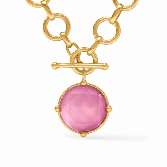 Julie Vos Honeybee Statement Necklace In Iridescent Peony Pink