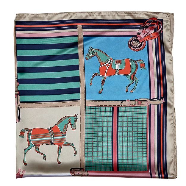 Horses in Blankets Silky Scarf