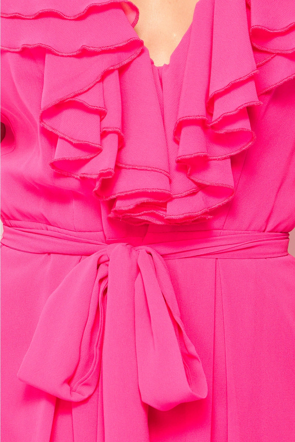Hot Pink Ruffled Jumpsuit