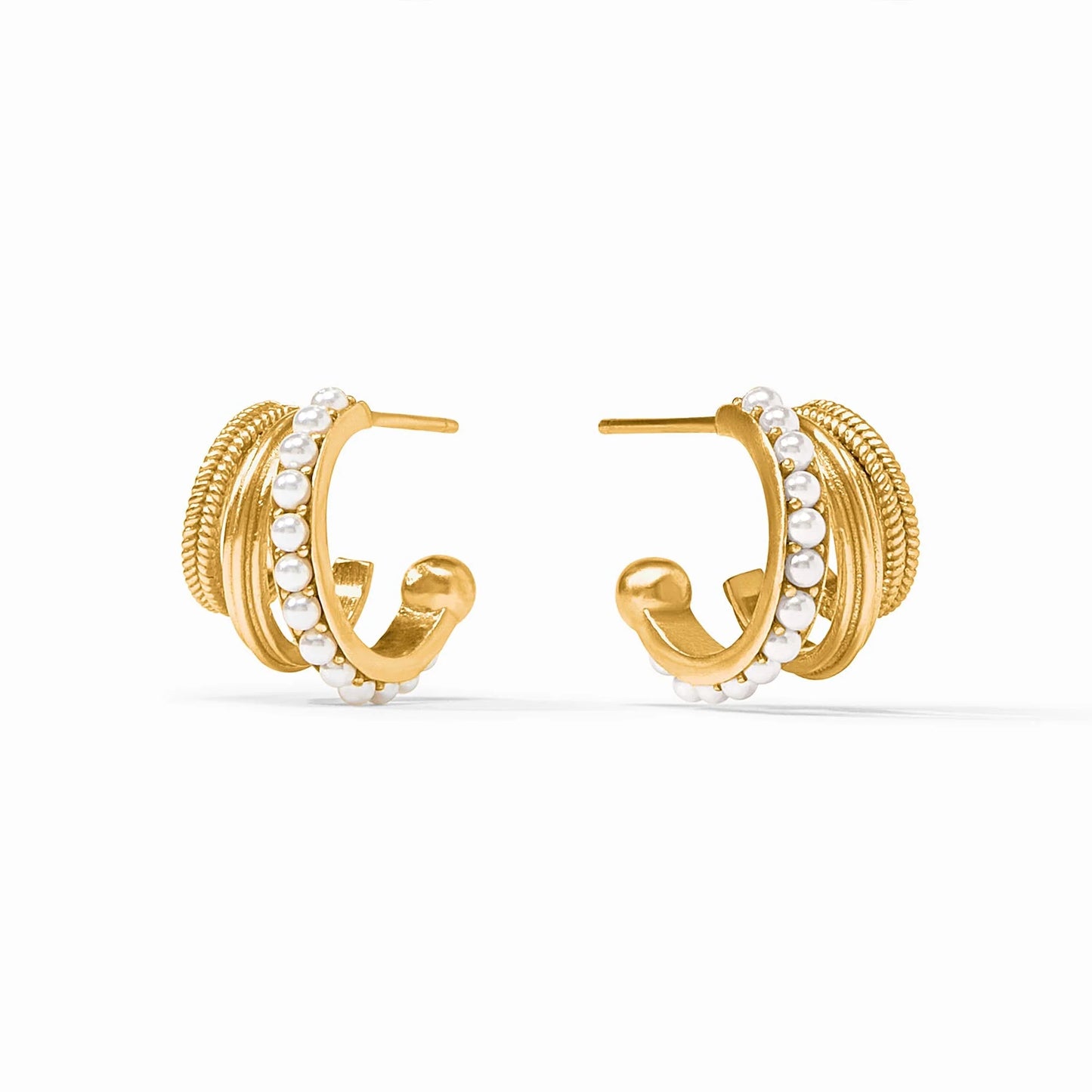 Julie Vos Hydra Triple Hoop Pearl Earring